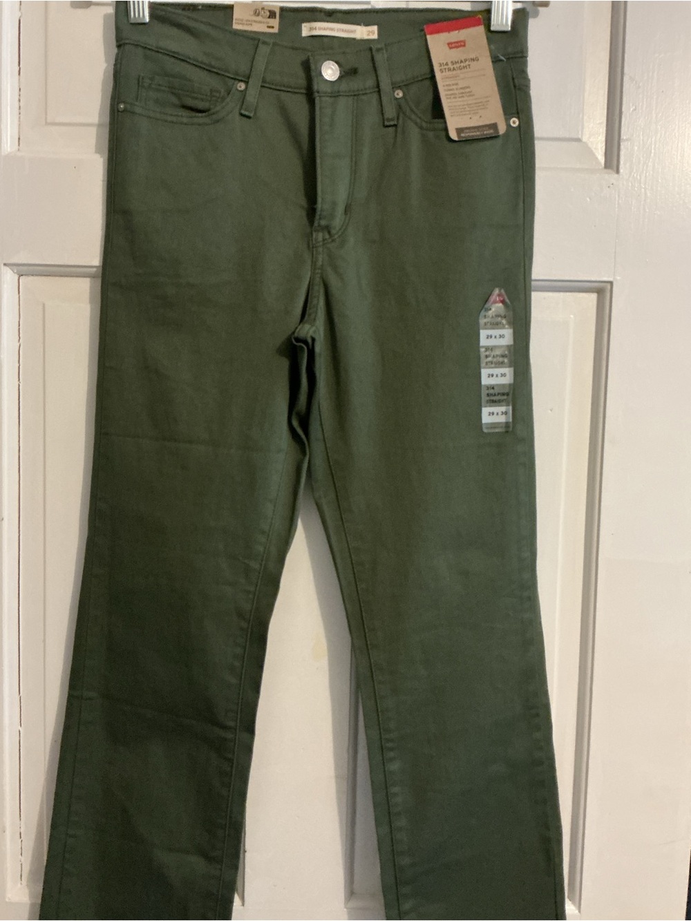 Levi's Women 314 Shaping Straight MidRise HypersoftStretch Jeans 29x30 Green NWT